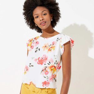 NWT! LOFT Blossom Ruffle Sleeve Blouse, Sm. Petite
